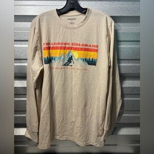 Chemistry Beige Mountain Graphic Long Sleeve Tee